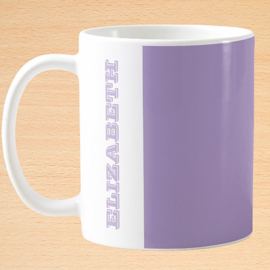 Personalisierter moderner Lila Blockname Kaffeetasse