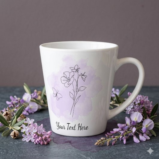 Personalisierter moderner lila Wasserfarben-Kaffee Milchtasse