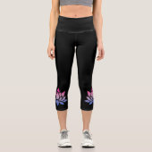 Personalisierter, moderner Lotus-Blume Capri Leggings (Vorderseite)