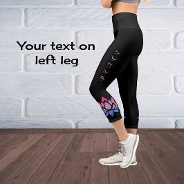 Personalisierter, moderner Lotus-Blume Capri Leggings