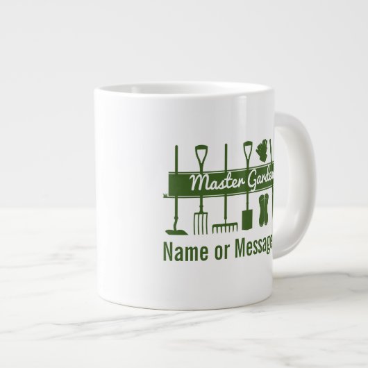 Personalisierter, moderner Meistergärtner Jumbo-Tasse (Vorderseite Rechts)