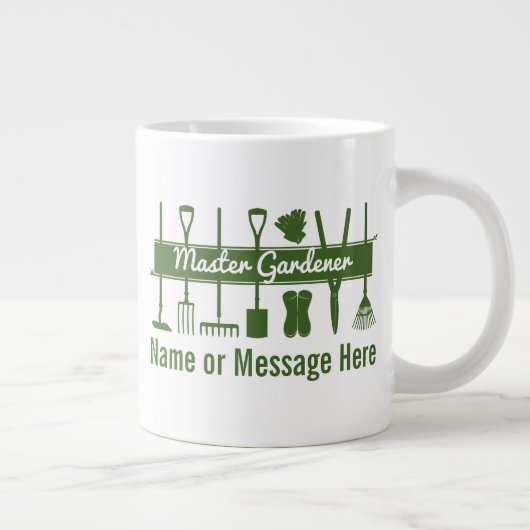 Personalisierter, moderner Meistergärtner Jumbo-Tasse (Rechts)
