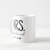 Personalisierter moderner Mr. und Mrs.-Tasse Gesch Kaffeetasse (Vorderseite Links)