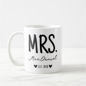Personalisierter moderner Mr. und Mrs.-Tasse Gesch Kaffeetasse (Links)