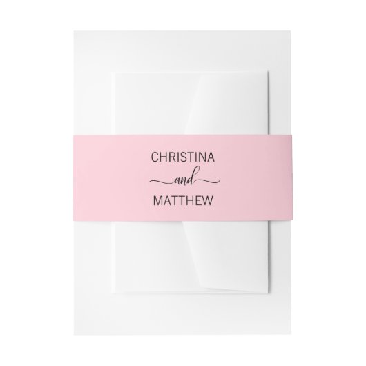 Personalisierter moderner Name Black Blush Pink Ho Einladungsbanderole (Vorderseite Beispiel)