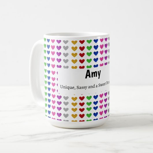 Personalisierter moderner Name Definition Kaffeetasse (Vorderseite Links)