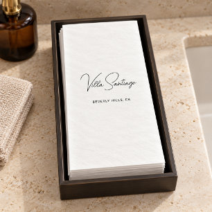 Personalisierter moderner Name des Wohnsitzes Serviette