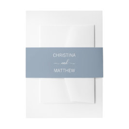 Personalisierter moderner NAME Dusty Blue White We Einladungsbanderole