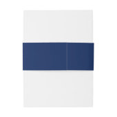 Personalisierter moderner NAME Navy Blue & White W Einladungsbanderole (Rückseitenbeispiel)
