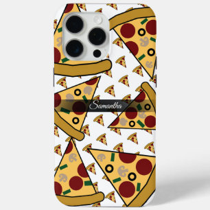 Personalisierter moderner Name Slice Pizza Pink Case-Mate iPhone Hülle