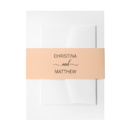 Personalisierter moderner NAMENSpfirsich-orange Einladungsbanderole