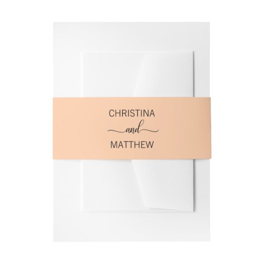 Personalisierter moderner NAMENSpfirsich-orange Einladungsbanderole (Vorderseite Beispiel)