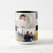 Personalisierter, moderner Opa-Fotocollage-Text Tasse (Zentrum)