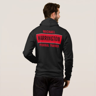 Personalisierter, moderner Personal Trainer in Rot Hoodie