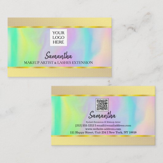 Personalisierter moderner QR-Code Logo-Logo-Logo-L Visitenkarte (Vorne/Hinten)