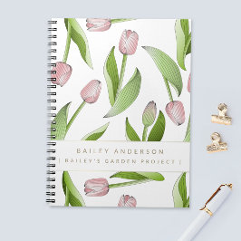 Personalisierter, moderner rosa Tulip Notizblock