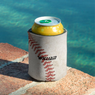 Personalisierter moderner rustikaler Baseball Cool Dosenkühler
