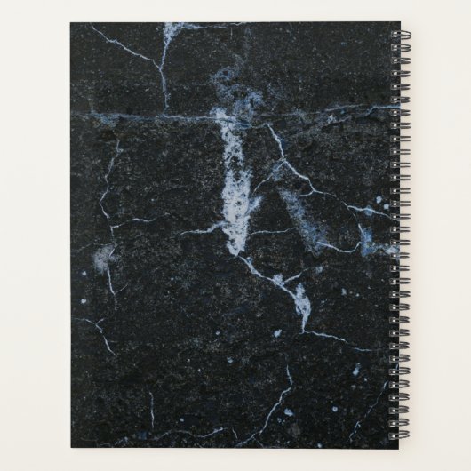 Personalisierter, moderner schwarzer Marmor Minima Planer (Rückseite)