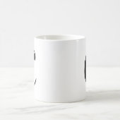 Personalisierter moderner schwarzer Monogramm-Buch Kaffeetasse (Mittel)