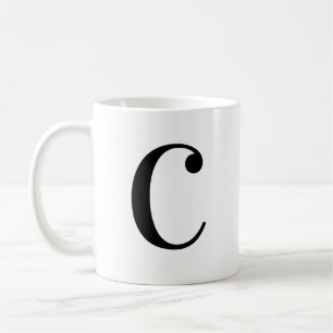 Personalisierter moderner schwarzer Monogramm-Buch Kaffeetasse