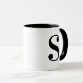 Personalisierter moderner schwarzer Monogramm-Buch Tasse (VorderseiteRechts)