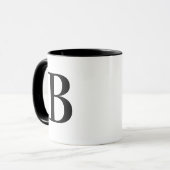 Personalisierter moderner schwarzer Monogramm-Buch Tasse (Vorderseite Links)