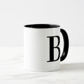 Personalisierter moderner schwarzer Monogramm-Buch Tasse (VorderseiteRechts)