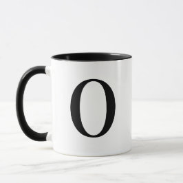 Personalisierter moderner schwarzer Monogramm-Buch Tasse