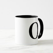 Personalisierter moderner schwarzer Monogramm-Buch Tasse (VorderseiteRechts)