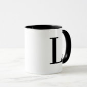 Personalisierter moderner schwarzer Monogramm-Buch Tasse (VorderseiteRechts)