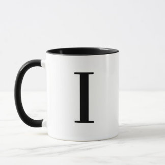 Personalisierter moderner schwarzer Monogramm-Buch Tasse