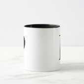 Personalisierter moderner schwarzer Monogramm-Buch Tasse (Zentrum)