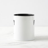 Personalisierter moderner schwarzer Monogramm-Buch Tasse (Zentrum)