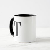 Personalisierter moderner schwarzer Monogramm-Buch Tasse (Vorderseite Links)