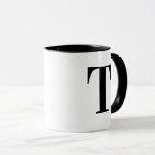 Personalisierter moderner schwarzer Monogramm-Buch Tasse (VorderseiteRechts)