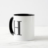 Personalisierter moderner schwarzer Monogramm-Buch Tasse (Vorderseite Links)