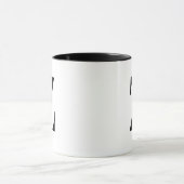 Personalisierter moderner schwarzer Monogramm-Buch Tasse (Zentrum)