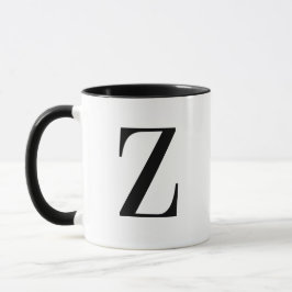 Personalisierter moderner schwarzer Monogramm-Buch Tasse