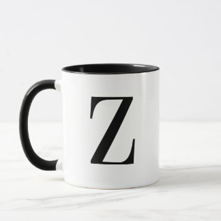 Personalisierter moderner schwarzer Monogramm-Buch Tasse