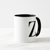 Personalisierter moderner schwarzer Monogramm-Buch Tasse (VorderseiteRechts)