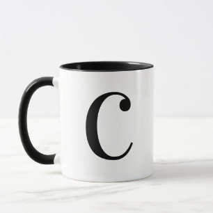 Personalisierter moderner schwarzer Monogramm-Buch Tasse