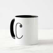 Personalisierter moderner schwarzer Monogramm-Buch Tasse (Vorderseite Links)