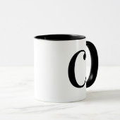 Personalisierter moderner schwarzer Monogramm-Buch Tasse (VorderseiteRechts)