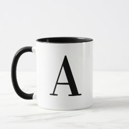 Personalisierter moderner schwarzer Monogramm-Buch Tasse
