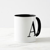 Personalisierter moderner schwarzer Monogramm-Buch Tasse (VorderseiteRechts)