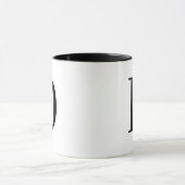 Personalisierter moderner schwarzer Monogramm-Buch Tasse (Zentrum)