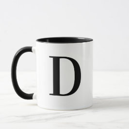 Personalisierter moderner schwarzer Monogramm-Buch Tasse