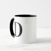 Personalisierter moderner schwarzer Monogramm-Buch Tasse (Vorderseite Links)