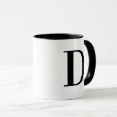 Personalisierter moderner schwarzer Monogramm-Buch Tasse (VorderseiteRechts)