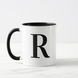 Personalisierter moderner schwarzer Monogramm-Buch Tasse